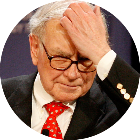 Warren Buffett with hands on head